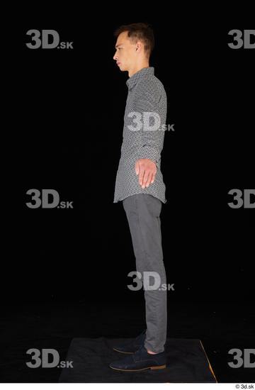 Whole Body Man Trousers Slim Standing Studio photo references