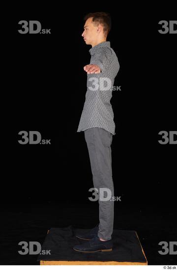 Whole Body Man T poses Trousers Slim Standing Studio photo references