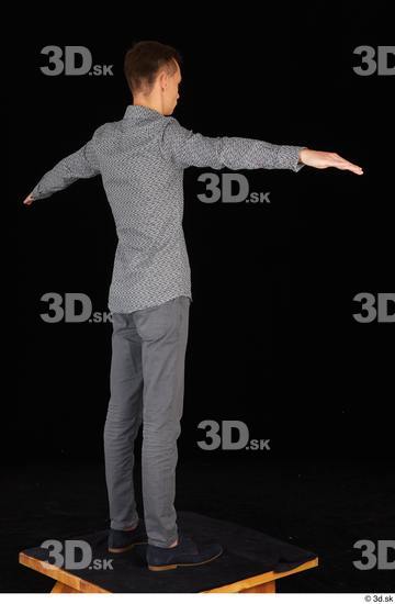 Whole Body Man T poses Trousers Slim Standing Studio photo references