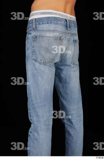 Thigh Man Casual Jeans Slim Studio photo references