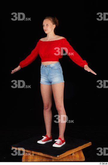 Woman White Slim Female Studio Poses