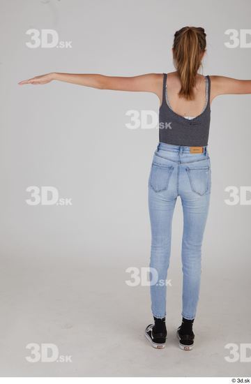 Whole Body Woman T poses White Slim Standing Street photo references