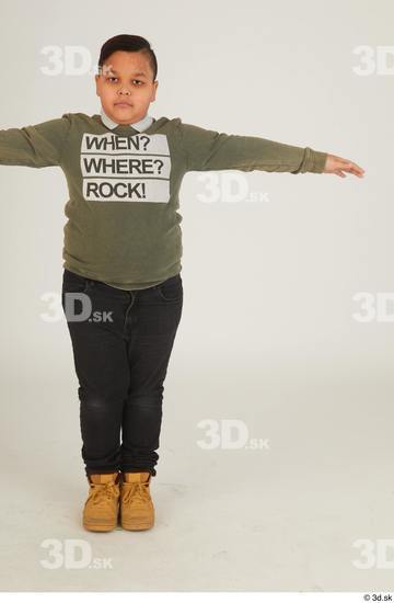 Whole Body Man T poses White Casual Chubby Standing Street photo references