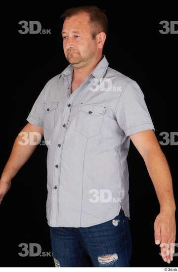 Upper Body Man White Shirt Chubby Studio photo references