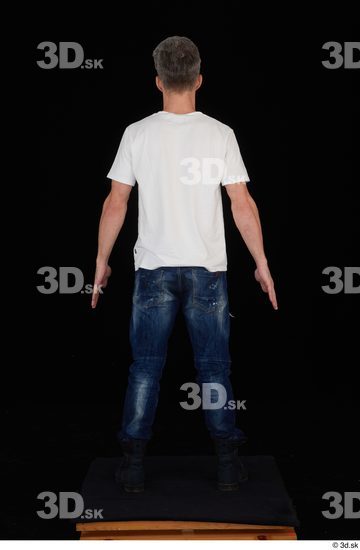 Lutro blue jeans casual dressed standing white t shirt whole body  jpg