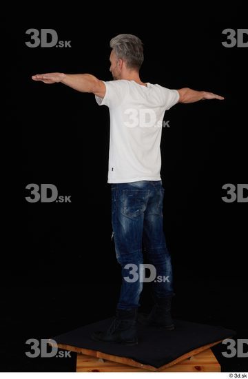 Lutro blue jeans casual dressed standing t poses white t shirt whole body  jpg