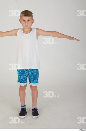 Whole Body Man T poses White Sports Kid Standing Street photo references