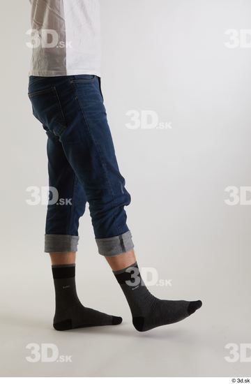 Leg Man White Casual Jeans Slim Studio photo references