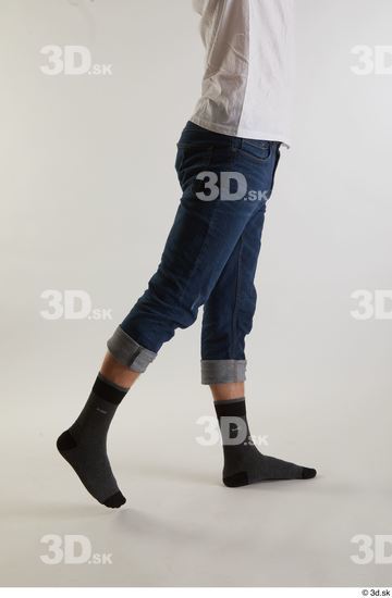 Leg Man White Casual Jeans Slim Studio photo references