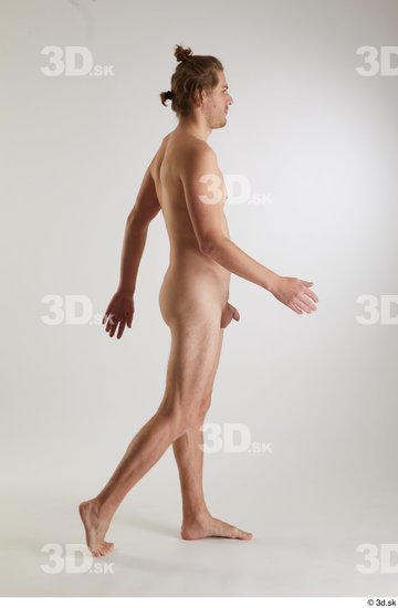 Whole Body Man White Nude Slim Walking Studio photo references