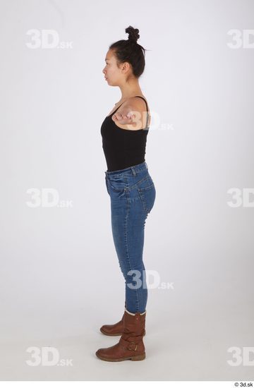 Whole Body Woman T poses Asian Casual Slim Standing Street photo references