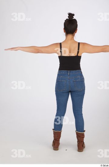 Whole Body Woman T poses Asian Casual Slim Standing Street photo references