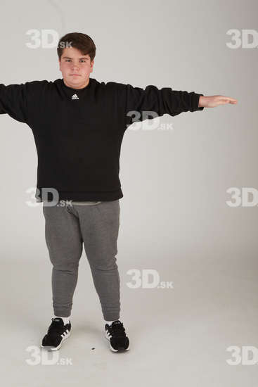 Whole Body Man T poses Casual Overweight Standing Street photo references