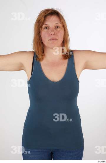 Upper Body Woman White Casual Chubby Street photo references