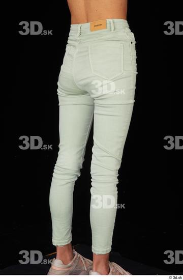 Leg Woman White Casual Jeans Slim Studio photo references