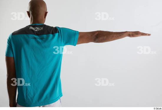 Arm Back Man Black Sports Shirt Slim Studio photo references