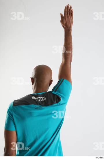 Arm Back Man Black Sports Shirt Slim Studio photo references