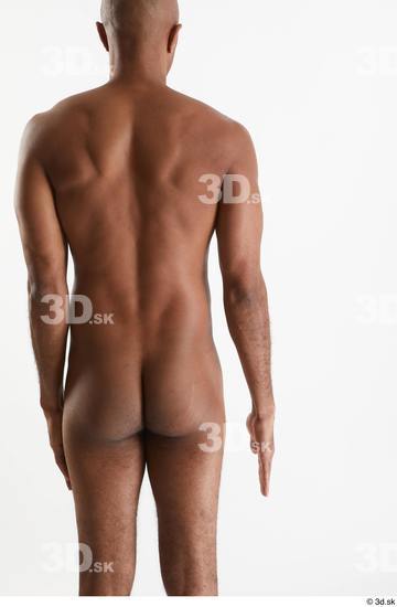 Arm Back Man Black Nude Slim Studio photo references