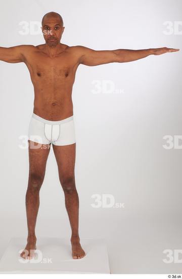 Whole Body Man T poses Black Underwear Slim Standing Studio photo references