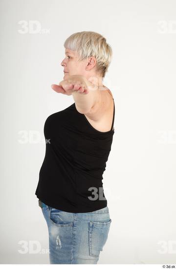 Upper Body Woman White Casual Chubby Street photo references