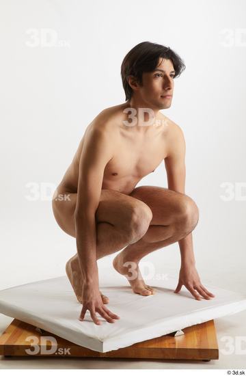 Man White Slim Male Studio Poses