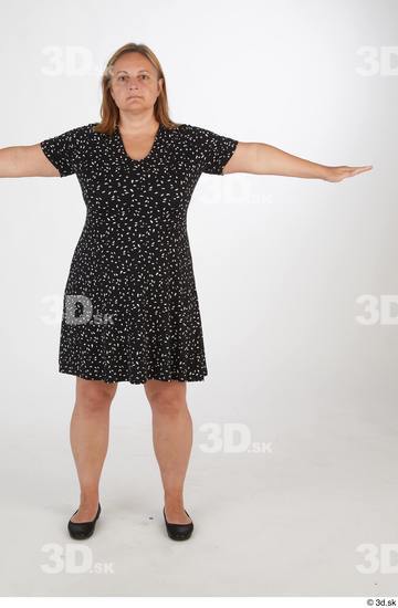 Whole Body Woman T poses White Casual Chubby Standing Street photo references