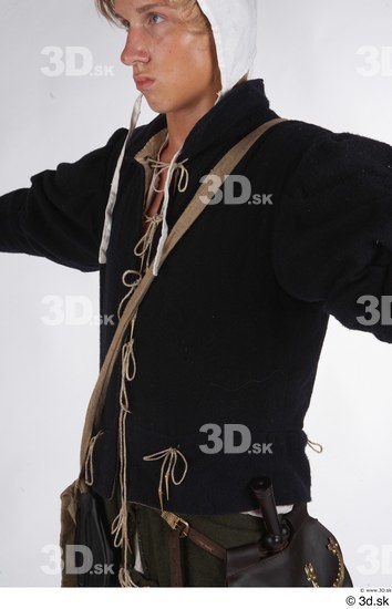 Upper Body Man T poses White Historical Costume photo references