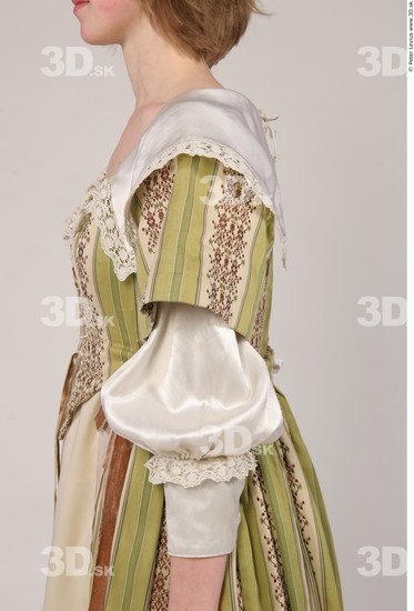 Upper Body Woman White Historical Dress Costume photo references