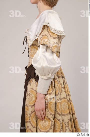 Woman White Historical Dress Costume photo references