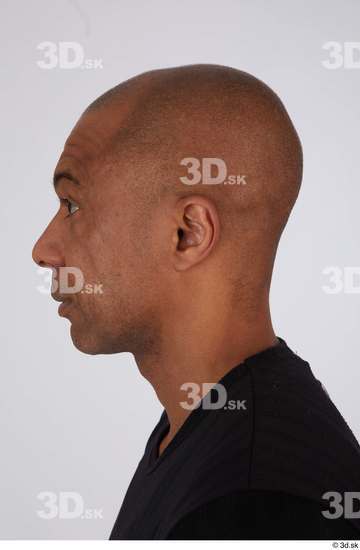 Head Man Black Casual Slim Bald Street photo references