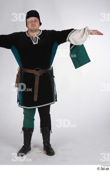 Whole Body Man T poses White Formal Costume photo references