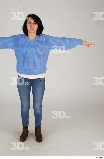 Whole Body Woman T poses Casual Slim Street photo references