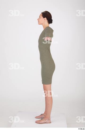 Vanessa Angel dressed green long sleeve dress standing t poses whole body  jpg