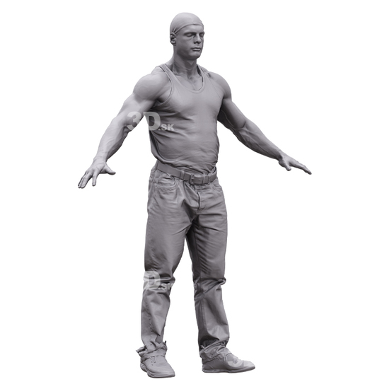Whole Body Man White 3D Artec Bodies