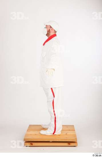 Man White Uniform Studio photo references