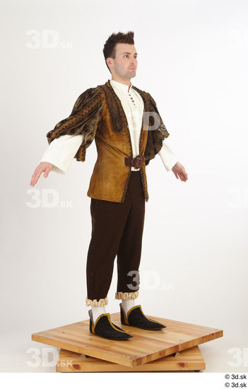 Whole Body Man White Historical Dress Costume photo references