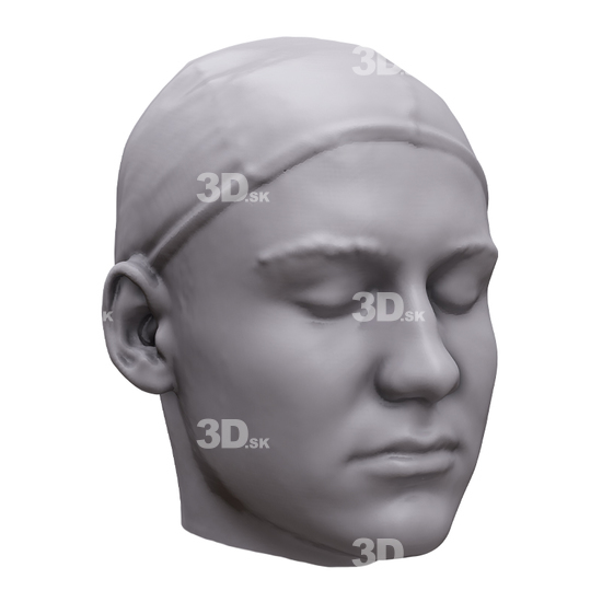 Head Man White 3D Artec Heads