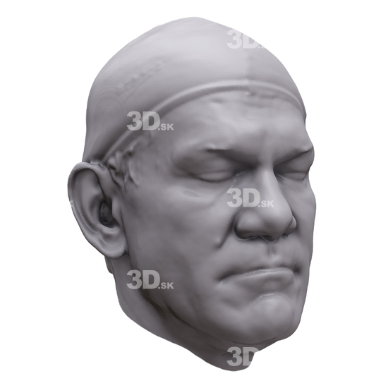 Head Man White 3D Artec Heads