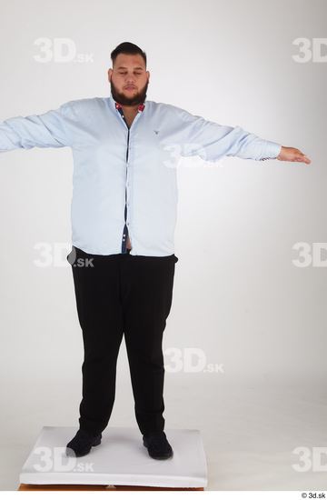 Man White Overweight Male Studio Poses