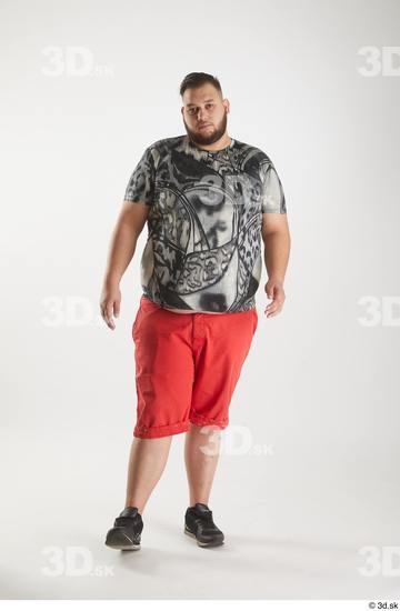 Man White Overweight Male Studio Poses