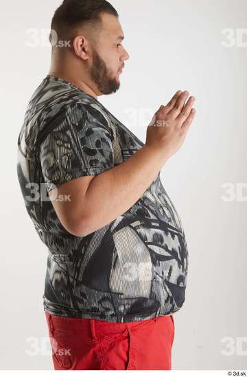 Man White Overweight Male Studio Poses