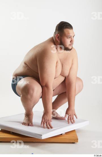 Man White Overweight Male Studio Poses