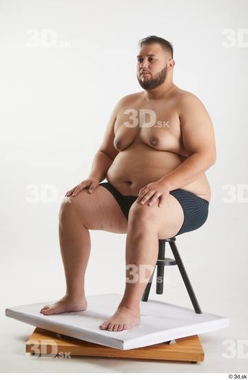 Man White Overweight Male Studio Poses