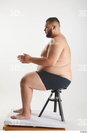 Man White Overweight Male Studio Poses