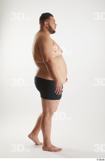 Man White Overweight Male Studio Poses