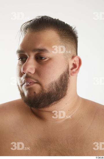 Head Man White Overweight Studio photo references