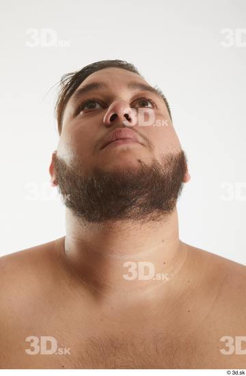 Head Man White Overweight Studio photo references