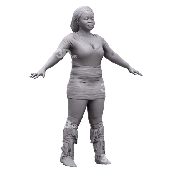 Whole Body Woman Black 3D Artec Bodies