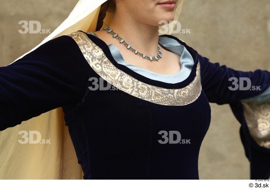 Upper Body Woman White Historical Dress Costume photo references