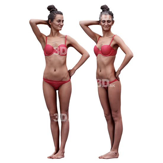 Whole Body Woman White Slim 3D Cleaned Bodies
